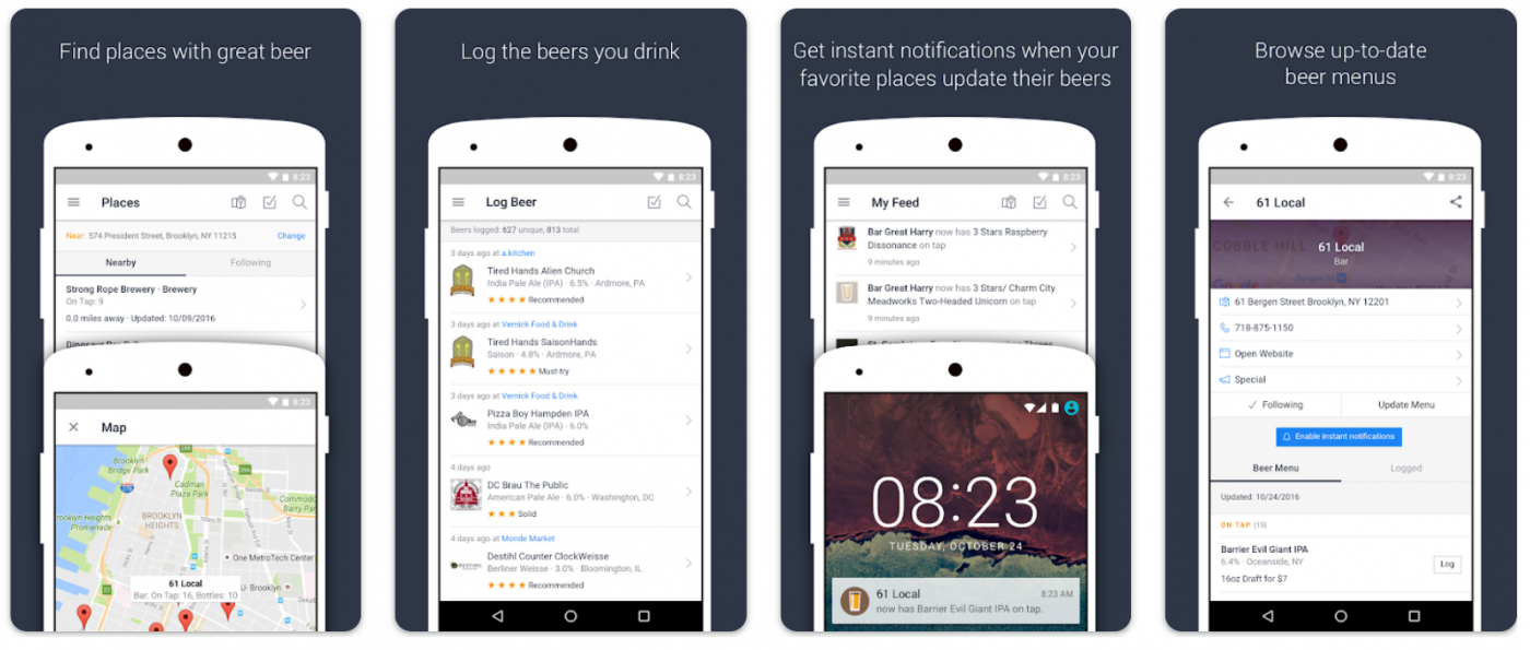 Image of beer menu best app for live tracking beer screenshot