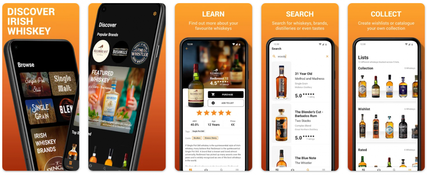 Image of irish whiskey app whiskey journal screenshot